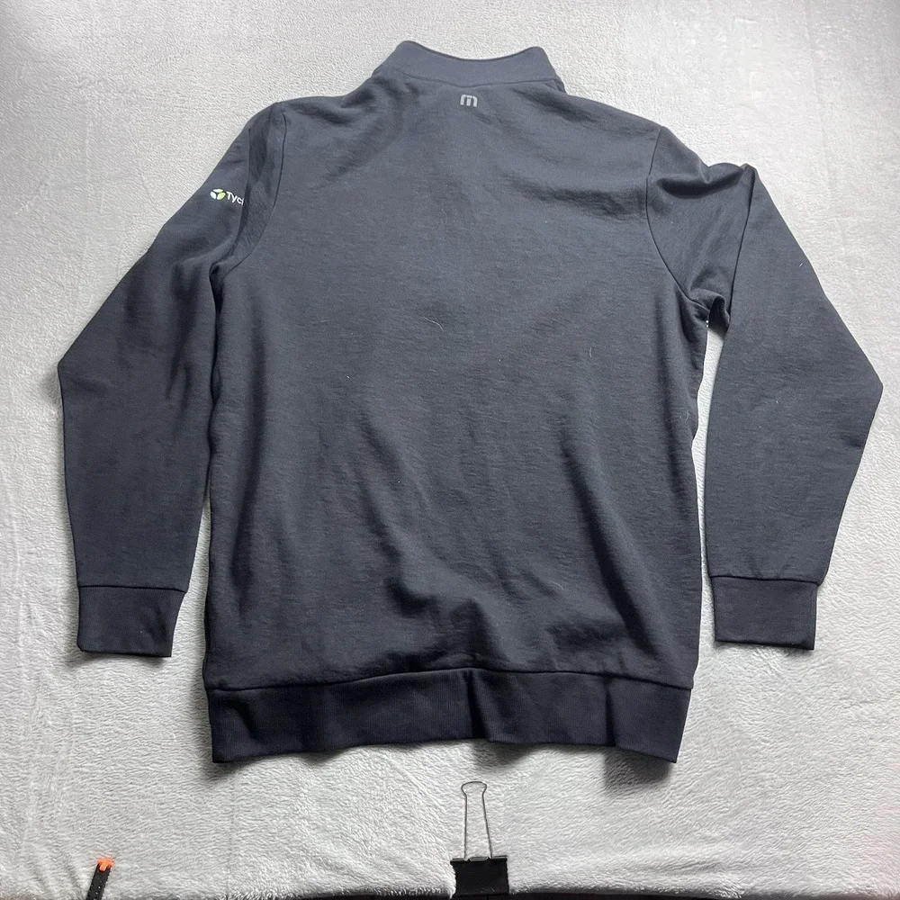 Travis Mathew Book Club 1/4-Zip Golf Pullover Sweater Mens Large Navy Blue Blend - Picture 8 of 9
